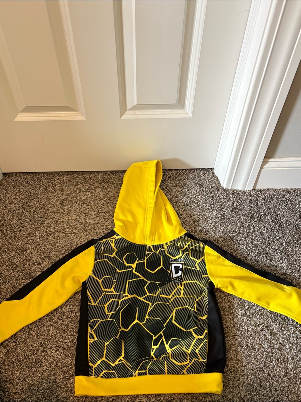 MLS Columbus Crew Yellow & Black Hoodie- Med 5/6
